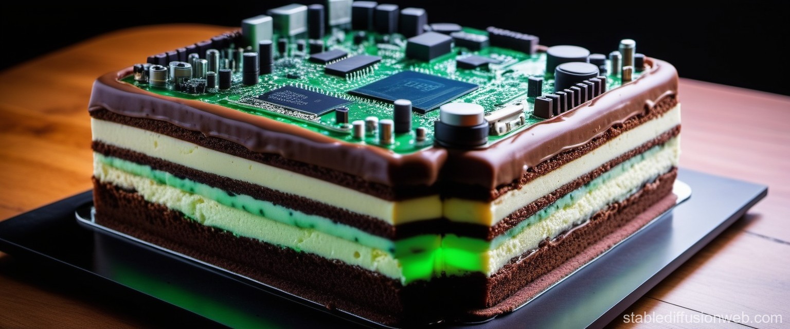 AI Generated Circuit Board Cake